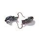 Boucles d'oreilles pendantes en forme de croissant de lune en coquillage paua naturel EJEW-G307-01R-4