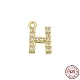 Real 18K Gold Plated 925 Sterling Silver Micro Pave Clear Cubic Zirconia Charms STER-P054-10G-H-1