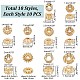 Benecreat 100 pièces 10 style véritables perles plaquées or 14 carats FIND-BC0003-82-2