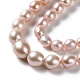 Fili di perle di perle d'acqua dolce coltivate naturali PEAR-E018-86-3