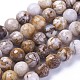 Chapelets de perles en bois pétrifié amérique naturelle G-P430-15-D-2