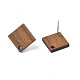 Fornituras de aretes de madera de nogal MAK-N033-004-4