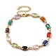 Bracelets de chaîne à maillons en verre coloré BJEW-B075-06-1