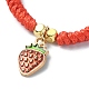 Alloy Enamel Fruit Charm Bracelet BJEW-JB09848-7