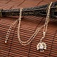 Павлин латунь кубического циркония кулон ожерелье NJEW-N0042-22G-1