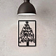 鉄の壁の装飾  ネジ付き  クリスマスのために  言葉の長方形私たちはあなたにメリークリスマスを望みます  電気泳動黒  28x19cm HJEW-WH0013-055-7