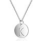 201 Stainless Steel Initial Pendants Necklaces NJEW-S069-TN507-K-1