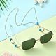 Brillenketten aus synthetischen türkisfarbenen Schildkröten- und Glasperlen AJEW-EH00394-02-2