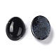 Oval Natural Black Agate Cabochons G-K020-18x13mm-01-4