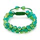 Scintillante braccialetto di perline intrecciate di vetro tondo BJEW-SW00082-19-1