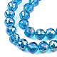 Chapelets de perles en verre transparent électrolytique EGLA-N002-46-H06-3