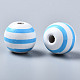 Painted Natural Wood European Beads WOOD-S057-047E-3