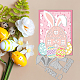 GLOBLELAND 2Pcs Easter Egg House Cutting Dies Metal Rabbit Ear Bowknot Die Cuts Embossing Stencils Template for Paper Card Making Decoration DIY Scrapbooking Album Craft Decor DIY-WH0309-703-2