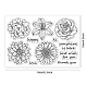 GLOBLELAND Flowers Clear Stamps Sunflower Dahlia Lily Rose Silicone Clear Stamp Seals for Cards Making DIY Scrapbooking Photo Journal Album Decoration DIY-WH0167-57-0065-6