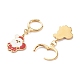 Brass Huggie Hoop Earrings for Christmas EJEW-JE04509-04-3