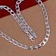 Popular Silver Color Plated Brass Twisted Curb Chain Necklaces for Men NJEW-BB12664-8-2