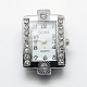 Alloy Rhinestone Watch Heads Rectangle Watch Faces WACH-D014-01-1