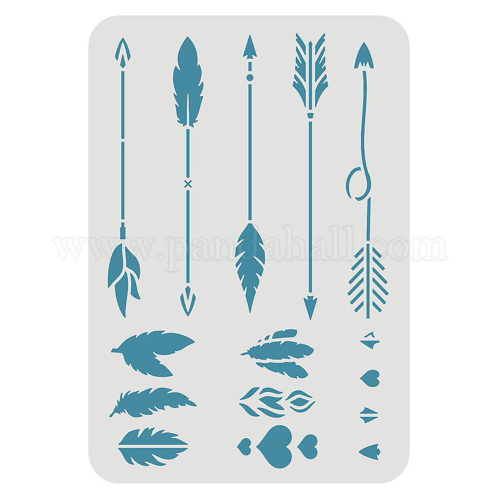 Shop FINGERINSPIRE Arrows Stencils 29.7x21cm Arrows Sets Painting Stencils Plastic Arrows Heart