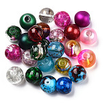 Stile misto e rotonde a spruzzo dipinte perle di vetro colore misto, colore misto, 10mm, Foro: 1.2~1.5 mm, circa 200pcs/scatola