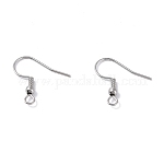 316 Surgical Stainless Steel Earring Hooks, Ear Wire, with Horizontal Loop, 20x19.5mm, Hole: 2mm, 21 Gauge, Pin: 0.7mm