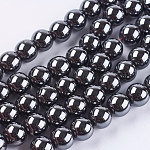 Non magnetici perle ematite sintetico fili, tondo, 10mm, Foro: 1.5 mm, circa 42pcs/filo