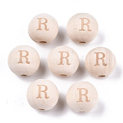 Незаконченная натуральная древесина европейский бисер WOOD-S045-143A-01R
