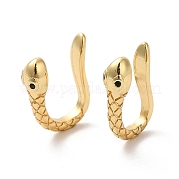 Серьги-каффы из латуни со змеиным покрытием и стразами EJEW-D061-33G