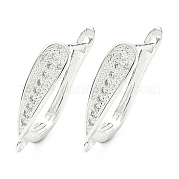 Латунные серьги-кольца из прозрачного кубического циркония KK-H532-16S