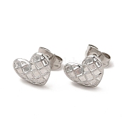 304 Stainless Steel Heart Stud Earrings for Women EJEW-I281-35P