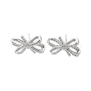 Серьга-гвоздик из латуни с микропаве из кубического циркония EJEW-C086-04P