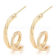 Brass Spiral Stud Earrings EJEW-K264-09G
