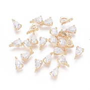 Real 18K Gold Plated Brass Charms ZIRC-L077-016B-G