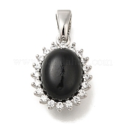 Подвески из латуни микропаве с фианитами и стеклом KK-K388-33P