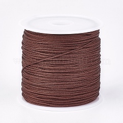 Geflochtene Nylonfäden, Chinesische Knotenschnüre für die Schmuckherstellung (Makramee), Sattelbraun, 0.8 mm, ca. 49.21 Yard (45m)/Rolle