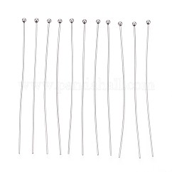 Épingles à tête en acier inoxydable 304, couleur inoxydable, 60mm, tête: 2 mm, 100 pièces / kit
