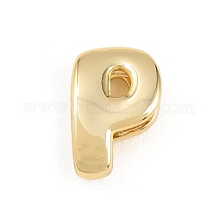 Perline in ottone, placcato di lunga durata, placcatura cremagliera, piombo & cadimo libero, vero placcato oro 18k, lettera o, 14x9x5mm, Foro: 11x3 mm