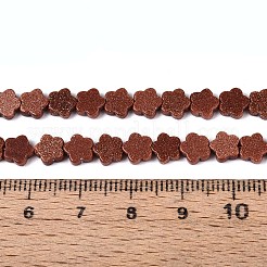 合成ゴールドストーン金砂石ビーズ連売り  スター  5.5~6x6~6.5x2~3mm  穴：0.7~0.8mm  約63~65個/連  14.76~15.16インチ（37.5~38.5cm）&nbsp;LS-G-N257-24A-02