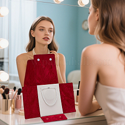 Портативные дорожные бархатные жемчужные ожерелья с клапаном&nbsp;TP-WH0025-01B