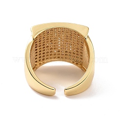 Прямоугольное открытое кольцо-манжета из кубического циркония RJEW-P035-05G-01