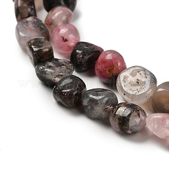 Нити бусин из окрашенного натурального океанского белого нефрита G-P497-01E-09