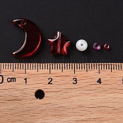 DIYジュエリー作りの発見キット  ガラス＆シードビーズ  ラウンド＆スター＆ムーン  レッド  2~16x2~12x3~7mm  穴：0.8~1.2mm&nbsp;X1-DIY-R082-03
