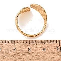 304ステンレススチールカフオープンリング  葉  イオンプレーティング（ip）  ゴールドカラー  usサイズ8 1/2(18.5mm)&nbsp;SA-CBA725A-20G