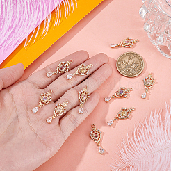 10 шт. 5 цвета латунные подвески с микропаве и кубическим цирконием&nbsp;ZIRC-GA0001-15