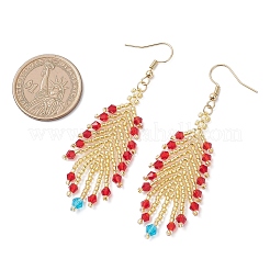 Серьги с подвесками из стеклянных семян EJEW-MZ00569-01