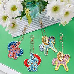 Kits de porte-clés licorne de peinture diamant bricolage&nbsp;DIAM-PW0009-11