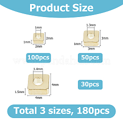 Квадратные латунные бусины-разделители KK-HS0001-44