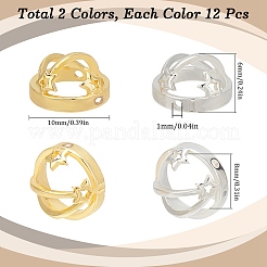 24шт. 2-х цветная латунная рамка для бусин KK-SC0005-39