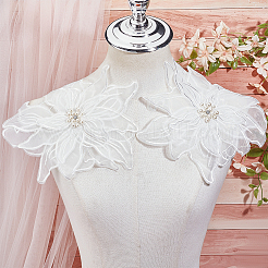 Polyester mit Kunststoff-Imitationsperlen-Stickerei DIY-Zubehör&nbsp;DIY-WH20010-34A