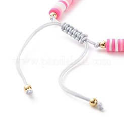 Плетеный браслет из бусин из полимерной глины ручной работы&nbsp;BJEW-JB07407-01