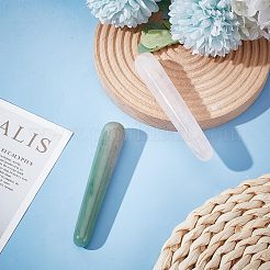 2 шт. 2 вида массажных палочек из натурального розового кварца и зеленого авантюрина AJEW-NB0005-33